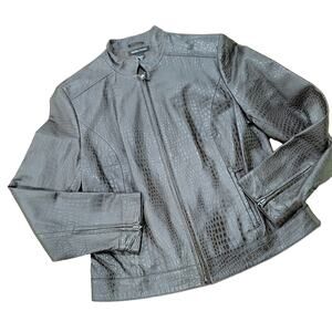 Valerie Stevens Leather Moto Jacket Size Medium